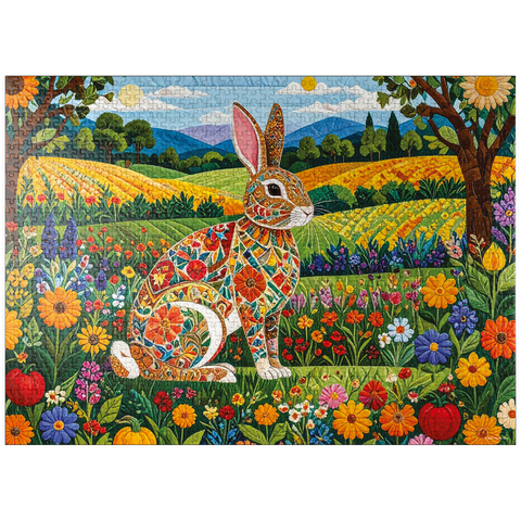 puzzleplate Patchwork Bunny 1000 Jigsaw Puzzle