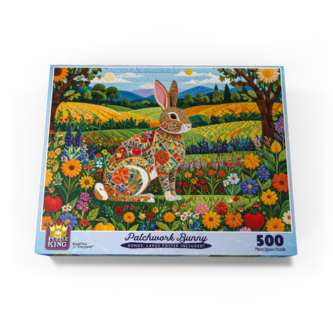Patchwork Bunny 500 Jigsaw Puzzle box view3
