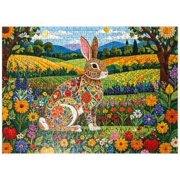 puzzleplate Patchwork Bunny 500 Jigsaw Puzzle