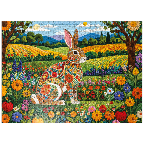 puzzleplate Patchwork Bunny 500 Jigsaw Puzzle
