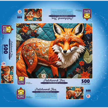 Patchwork Fox 500 Jigsaw Puzzle box 3D Modell