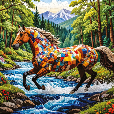 Patchwork Horse 1000 Jigsaw Puzzle 3D Modell