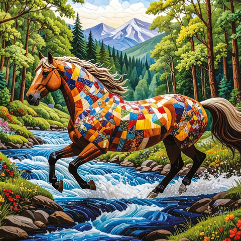 Patchwork Horse 1000 Jigsaw Puzzle 3D Modell