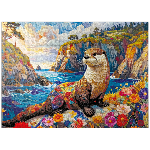 puzzleplate Patchwork Otter 1000 Jigsaw Puzzle