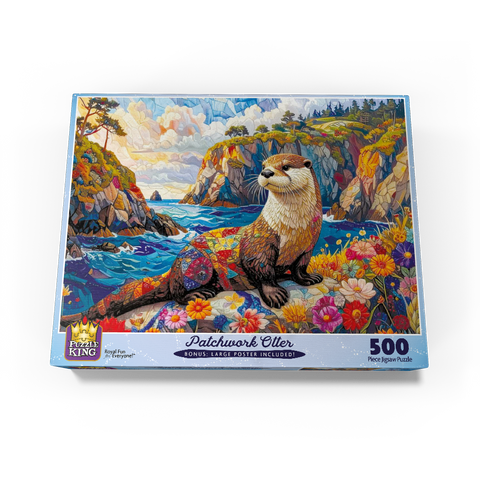 Patchwork Otter 500 Jigsaw Puzzle box view3