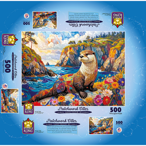 Patchwork Otter 500 Jigsaw Puzzle box 3D Modell