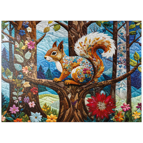 puzzleplate Patchwork Squirrel 1000 Jigsaw Puzzle