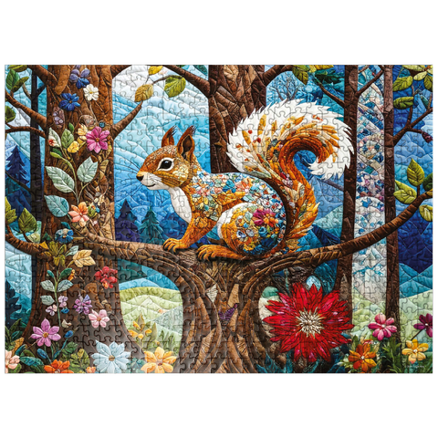 puzzleplate Patchwork Squirrel 500 Jigsaw Puzzle
