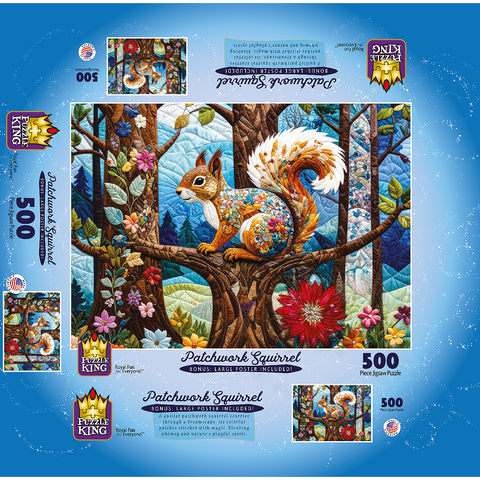 Patchwork Squirrel 500 Jigsaw Puzzle box 3D Modell