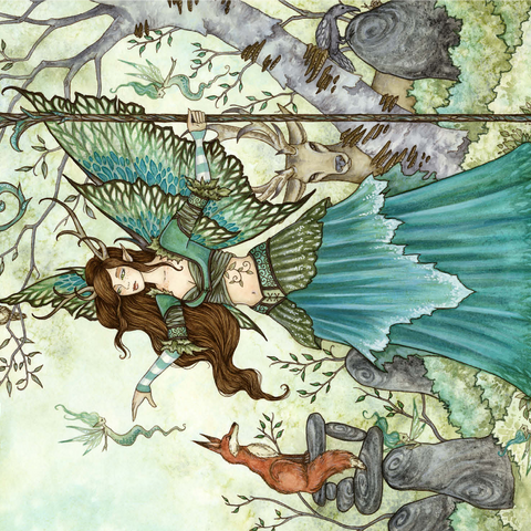 Woodland Gathering Fairy - Amy Brown 1000 Jigsaw Puzzle 3D Modell