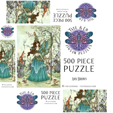 Woodland Gathering Fairy - Amy Brown 500 Jigsaw Puzzle box 3D Modell