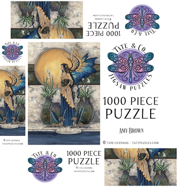 Tranquility Pool Fairy - Amy Brown 1000 Jigsaw Puzzle box 3D Modell