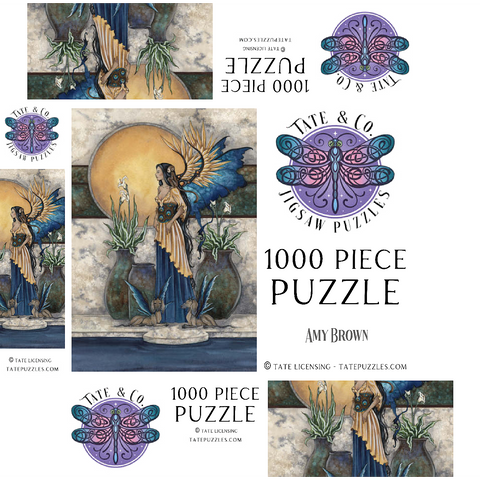 Tranquility Pool Fairy - Amy Brown 1000 Jigsaw Puzzle box 3D Modell