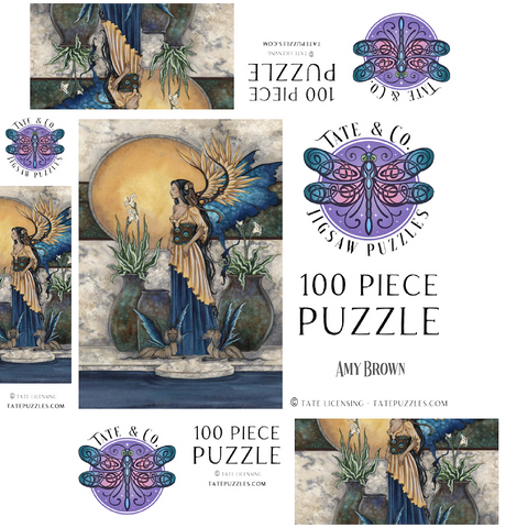 Tranquility Pool Fairy - Amy Brown 100 Jigsaw Puzzle box 3D Modell