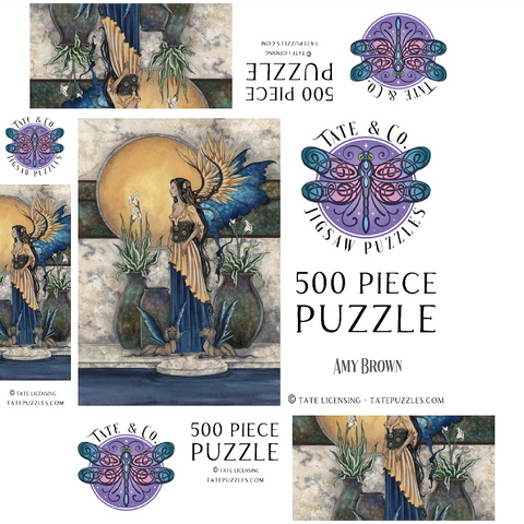 Tranquility Pool Fairy - Amy Brown 500 Jigsaw Puzzle box 3D Modell