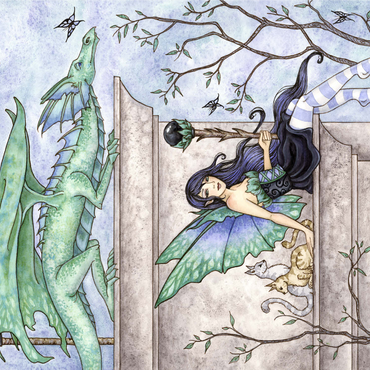 Wind Watchers Dragon - Amy brown 1000 Jigsaw Puzzle 3D Modell