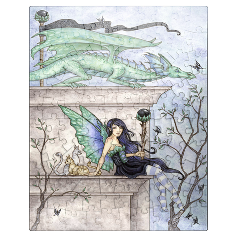 puzzleplate Wind Watchers Dragon - Amy brown 100 Jigsaw Puzzle