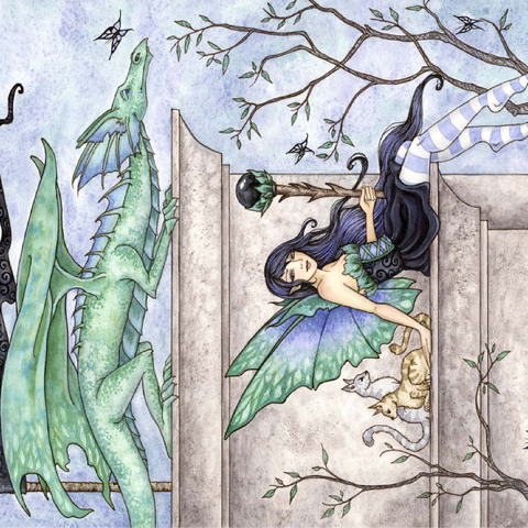 Wind Watchers Dragon - Amy brown 100 Jigsaw Puzzle 3D Modell