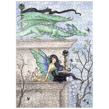 puzzleplate Wind Watchers Dragon - Amy brown 500 Jigsaw Puzzle