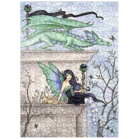 puzzleplate Wind Watchers Dragon - Amy brown 500 Jigsaw Puzzle