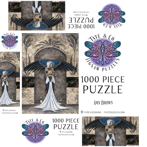 Keeper Of Cats Fairy - Amy Brown 1000 Jigsaw Puzzle box 3D Modell