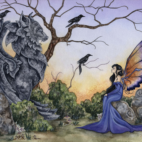 The Stone Guardian Fairy - Amy Brown 1000 Jigsaw Puzzle 3D Modell