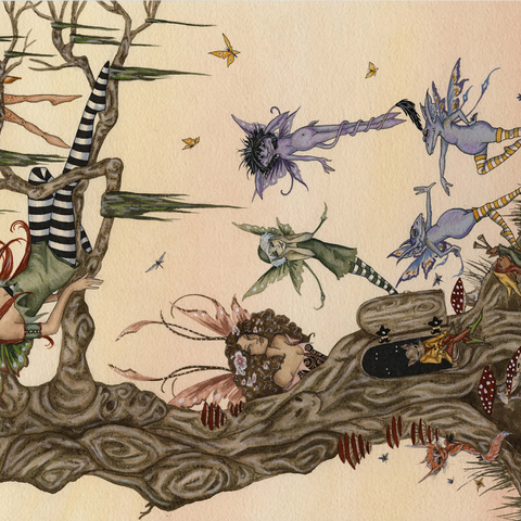 The Dormouses House Warming Party Fairies - Amy Brown 1000 Jigsaw Puzzle 3D Modell