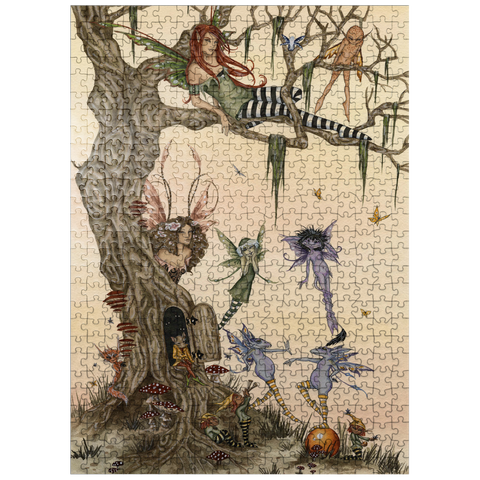 puzzleplate The Dormouses House Warming Party Fairies - Amy Brown 500 Jigsaw Puzzle