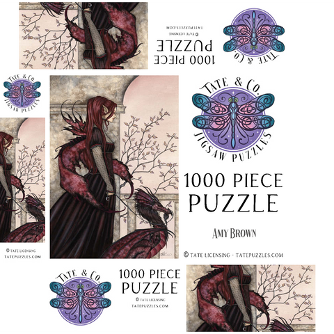 A Faery And Her Pet Dragon - Amy Brown 1000 Jigsaw Puzzle box 3D Modell