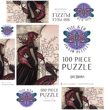A Faery And Her Pet Dragon - Amy Brown 100 Jigsaw Puzzle box 3D Modell