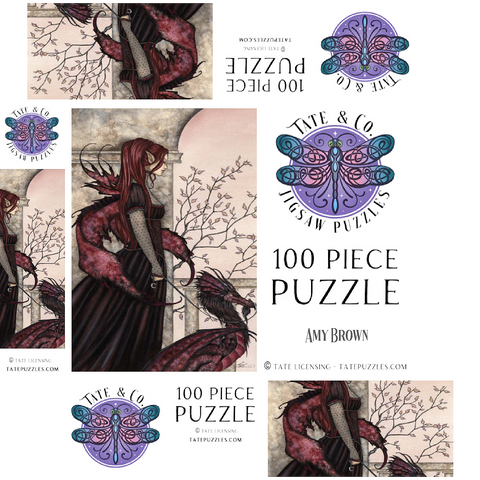 A Faery And Her Pet Dragon - Amy Brown 100 Jigsaw Puzzle box 3D Modell