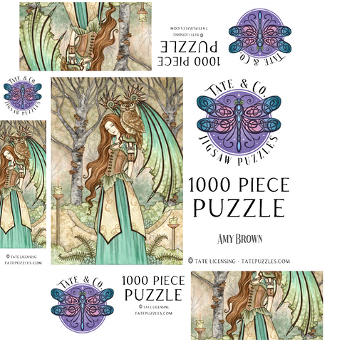 Garden of wisdom Fairy - Amy Brown 1000 Jigsaw Puzzle box 3D Modell
