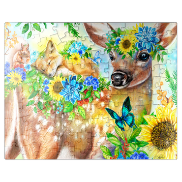 puzzleplate Forest Fawn and Friends Fox squirrel - Sheena Pike 100 Jigsaw Puzzle