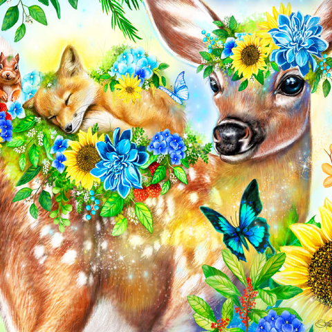 Forest Fawn and Friends Fox squirrel - Sheena Pike 100 Jigsaw Puzzle 3D Modell