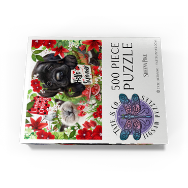 Red Blossom Buddies Puppy Cat HummingBird - Sheena Pike 500 Jigsaw Puzzle box view3