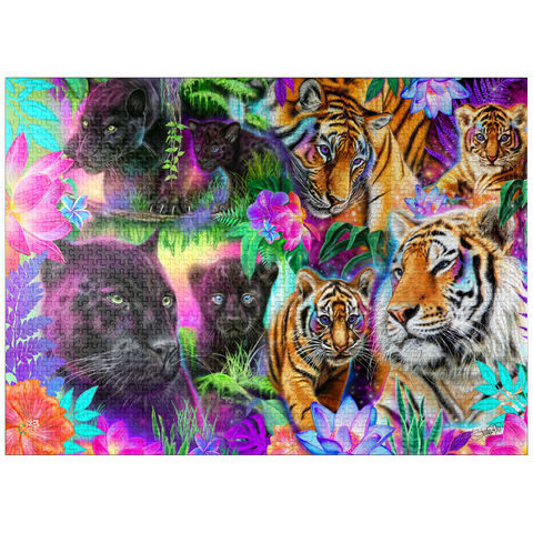 puzzleplate Magical Neon Big Cats - Sheena Pike 1000 Jigsaw Puzzle