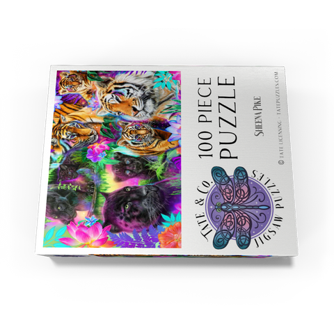 Magical Neon Big Cats - Sheena Pike 100 Jigsaw Puzzle box view3