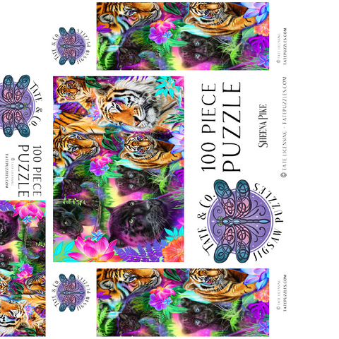 Magical Neon Big Cats - Sheena Pike 100 Jigsaw Puzzle box 3D Modell