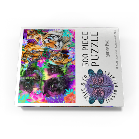 Magical Neon Big Cats - Sheena Pike 500 Jigsaw Puzzle box view3