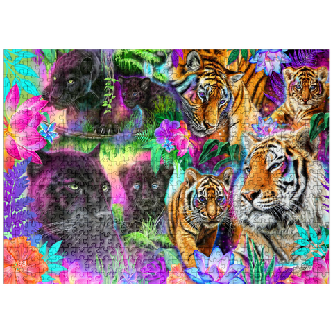 puzzleplate Magical Neon Big Cats - Sheena Pike 500 Jigsaw Puzzle