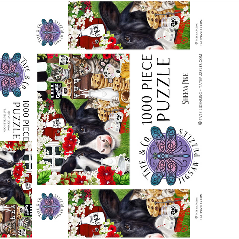 Cookies and Milk Cow and Kitties - Sheena Pike 1000 Jigsaw Puzzle box 3D Modell