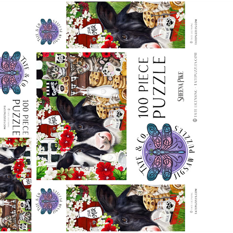 Cookies and Milk Cow and Kitties - Sheena Pike 100 Jigsaw Puzzle box 3D Modell