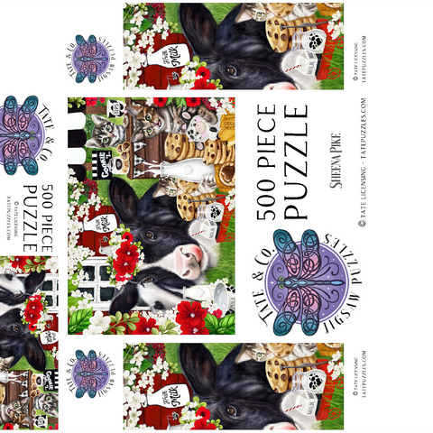 Cookies and Milk Cow and Kitties - Sheena Pike 500 Jigsaw Puzzle box 3D Modell