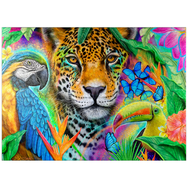 puzzleplate Faces of Nature Macaw Jaguar Toucan - Sheena Pike 1000 Jigsaw Puzzle