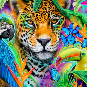 Faces of Nature Macaw Jaguar Toucan - Sheena Pike 1000 Jigsaw Puzzle 3D Modell