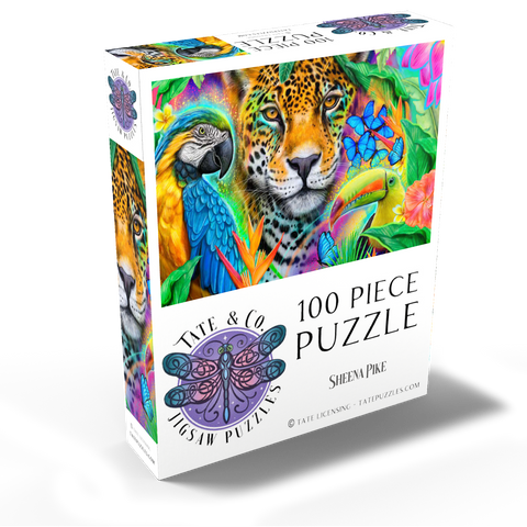 Faces of Nature Macaw Jaguar Toucan - Sheena Pike 100 Jigsaw Puzzle box view2