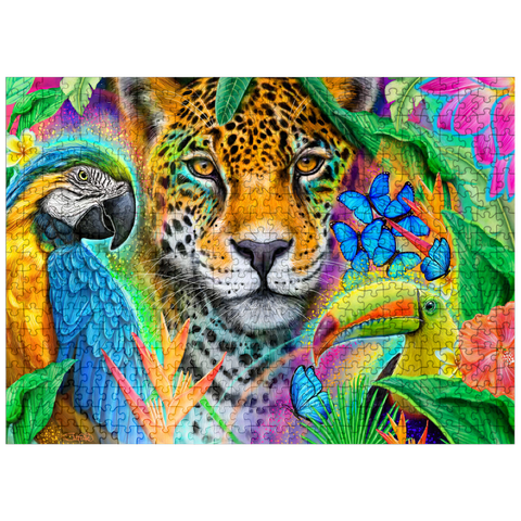 puzzleplate Faces of Nature Macaw Jaguar Toucan - Sheena Pike 500 Jigsaw Puzzle