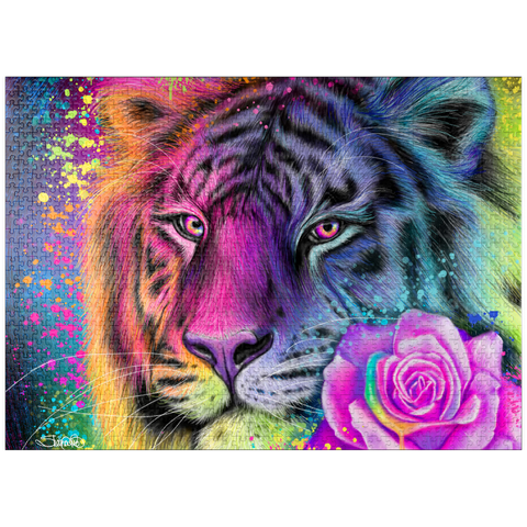 puzzleplate Neon Rainbow Tiger - Sheena Pike 1000 Jigsaw Puzzle