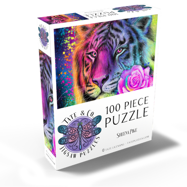 Neon Rainbow Tiger - Sheena Pike 100 Jigsaw Puzzle box view2