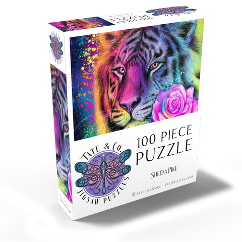 Neon Rainbow Tiger - Sheena Pike 100 Jigsaw Puzzle box view2